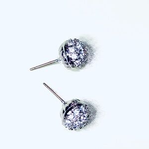 Swarovski Pavé Dome Studs 9mm | Rhodium & 14K Posts